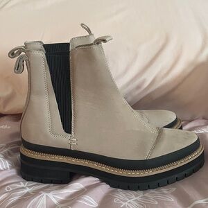 Toms Beige Ankle Boots with Black Sole